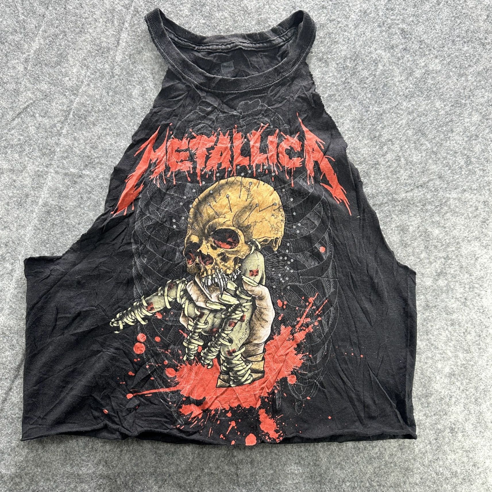 Hanes VINTAGE Metallica Shirt Mens M Black Cut Off Sleeveless Skull Graphic Band Tee Punk Shirts Punk Rock Fan Mens Size US M / EU 48-50 / 2 - 2 Thumbnail
