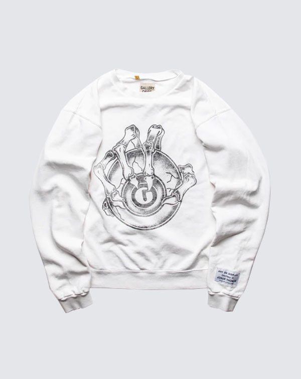Gallery Dept. o1mle0725 G Ball Crewneck Sweatshirt in White Size US XXL / EU 58 / 5 - 1 Thumbnail