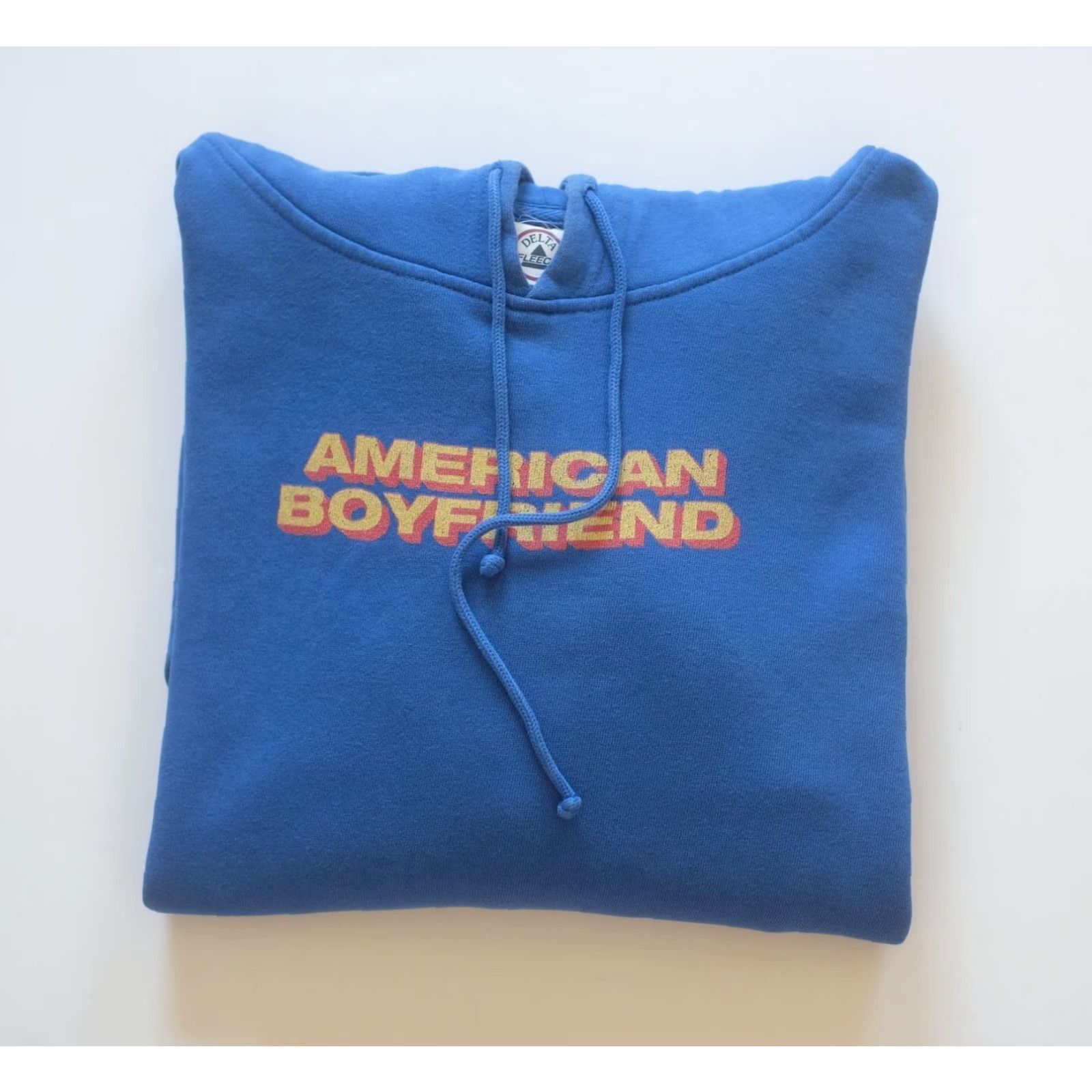 Delta VINTAGE Delta Hoodie Sweatshirt XL Men Blue Graphic 90s 00s American Boyfriend Pullover Size US XL / EU 56 / 4 - 4 Thumbnail