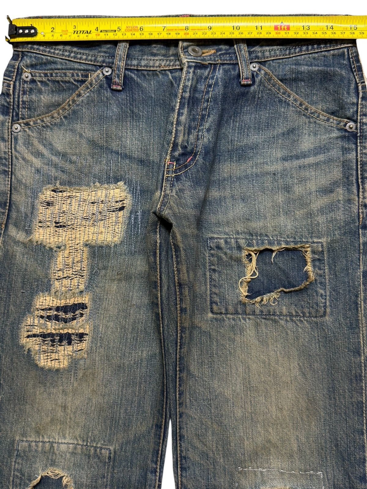 Morgan Homme Vintage Japan Morgan Homee Sashiko Boro Distressed Wide Leg Size US 29 - 12 Thumbnail