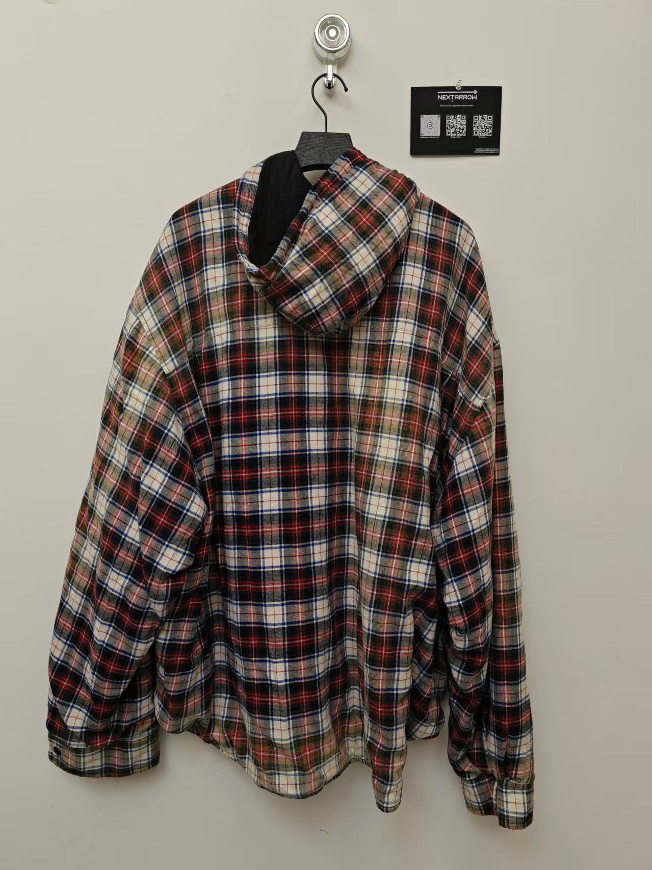 Balenciaga 22ss flannel plaid gradient hooded jacket