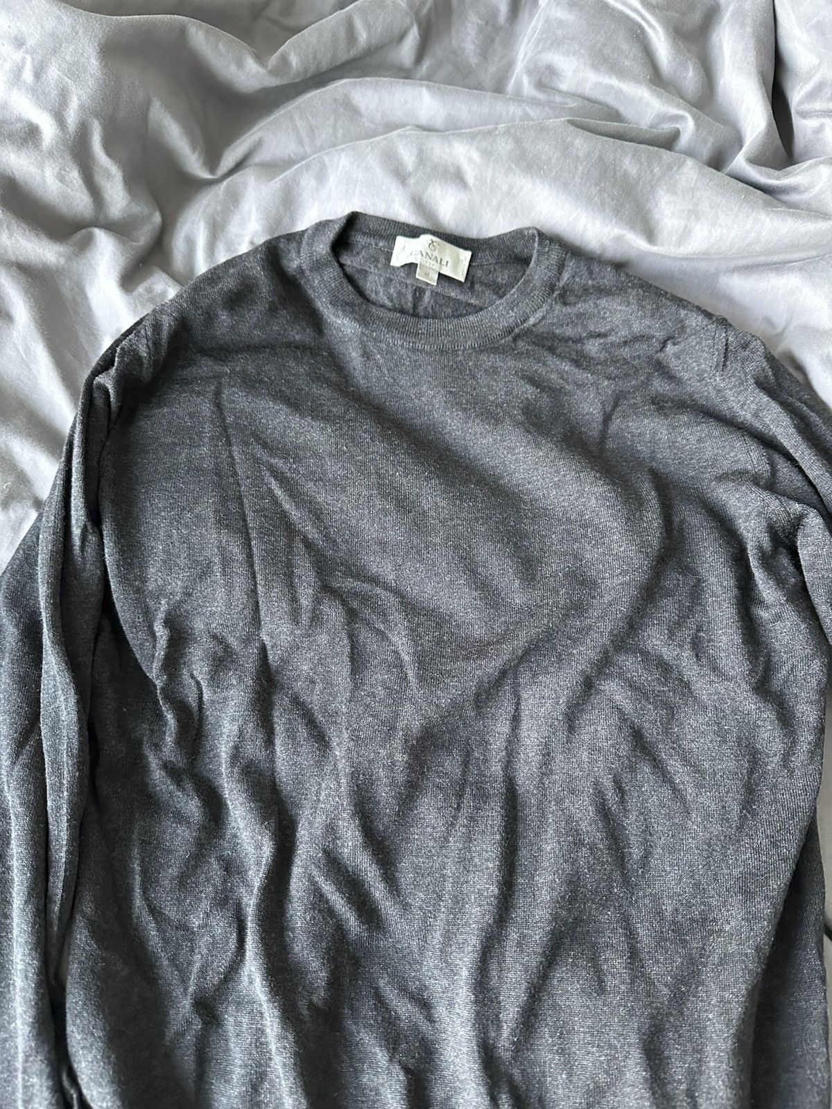 Canali Canali Slim Fit Merino Wool Sweater Charcoal Gray - IT 48 Size US M / EU 48-50 / 2 - 1 Thumbnail