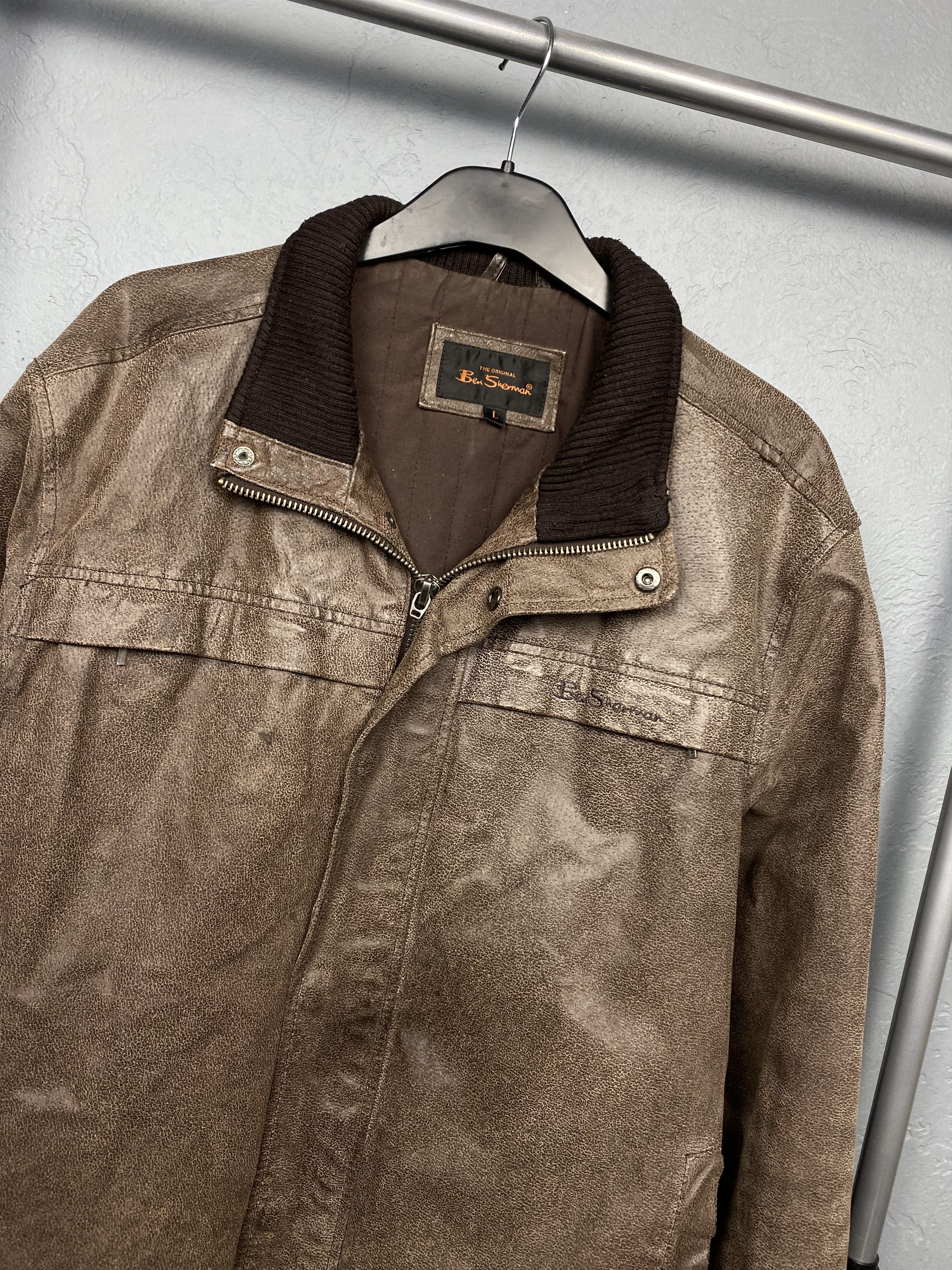 Ben Sherman Ben Sherman Vintage Mens Leather Jacket Size US L / EU 52-54 / 3 - 2 Thumbnail