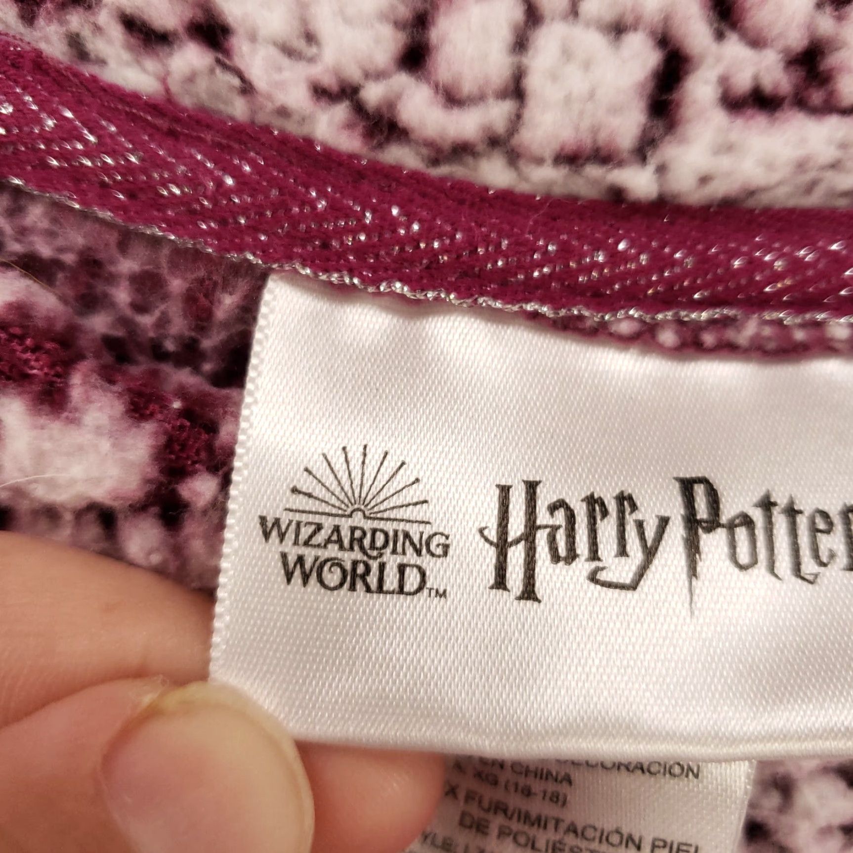 Vintage Wizarding Harry Potter Hogwart Sweater Womens XL Thick Pile Sherpa Sleepwear Size XL / US 12-14 / IT 48-50 - 5 Thumbnail