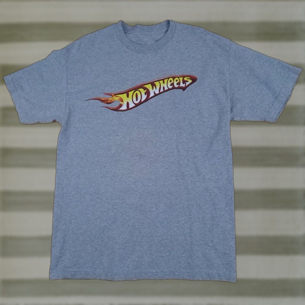 Vintage Hot Wheels in Flames T-Shirt Grey M Unisex Adults Short Sleeve Classic Printed Shirt Mens Womens Medium Gray Classic Theme Size US M / EU 48-50 / 2 - 1 Thumbnail