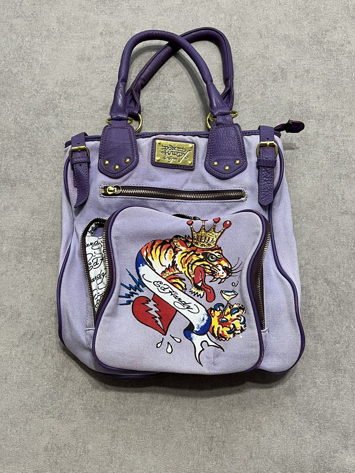 Ed Hardy Don ed hardy Womens Bag Large Handle Leather Vintage Print Size ONE SIZE - 1 Thumbnail