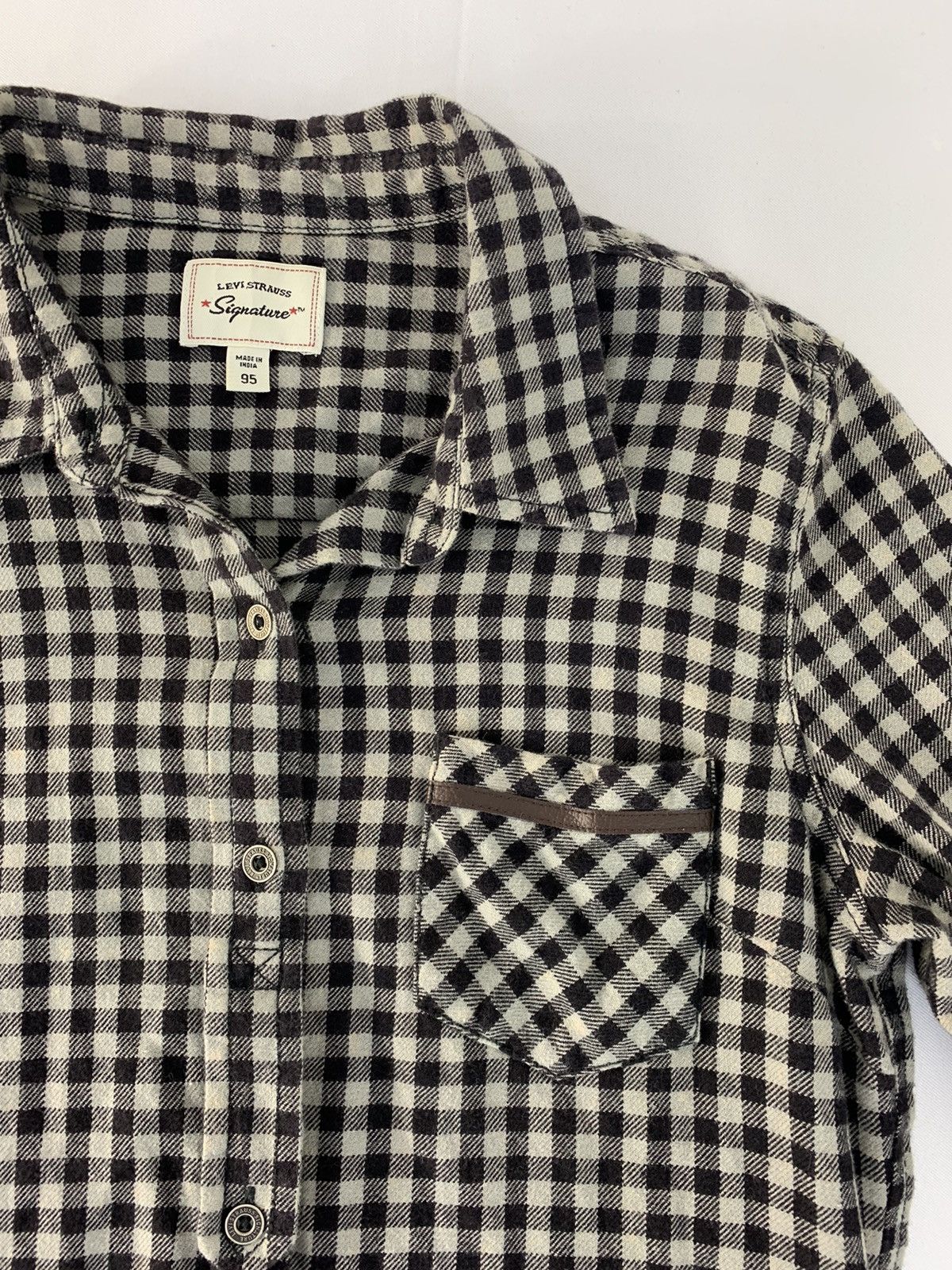Levi's Levi’s Strauss Signature Flannel Mini Checked Button Up Size S / US 4 / IT 40 - 3 Thumbnail