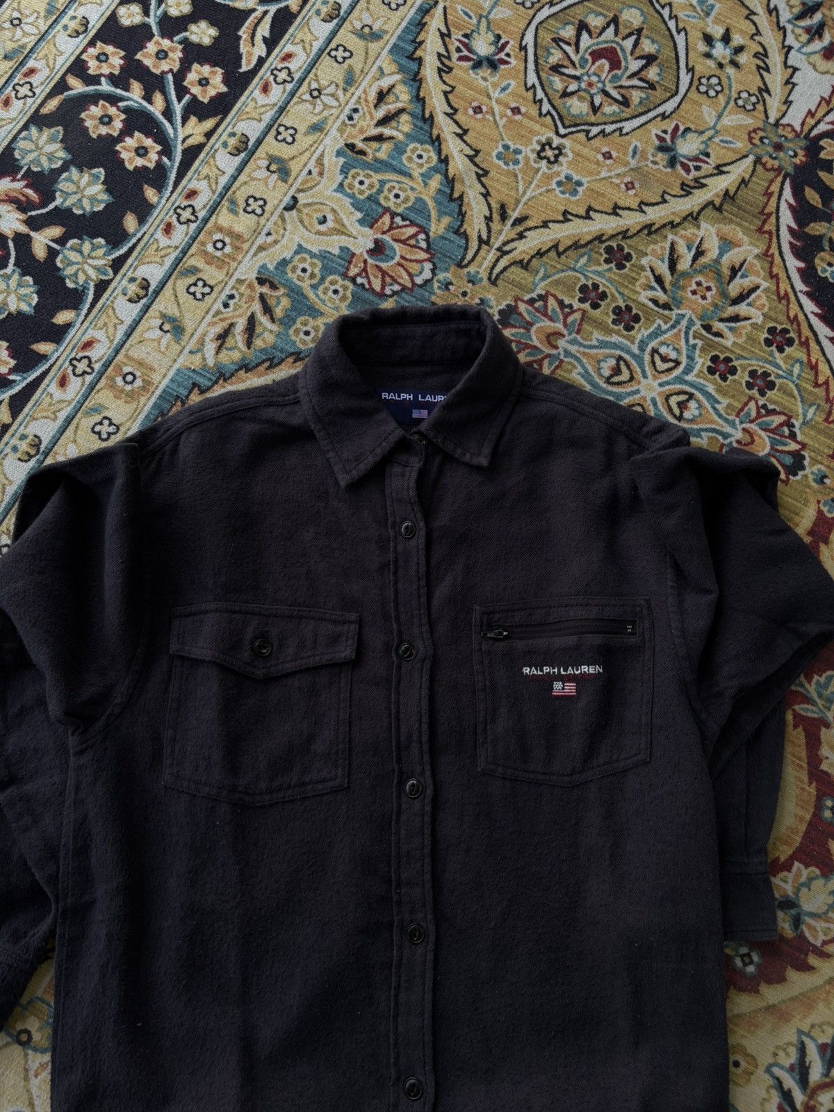 Japanese Brand × Polo Ralph Lauren × Vintage Vintage Polo Sport Ralph Lauren Flannel Black Impact 21 Size US M / EU 48-50 / 2 - 8 Thumbnail