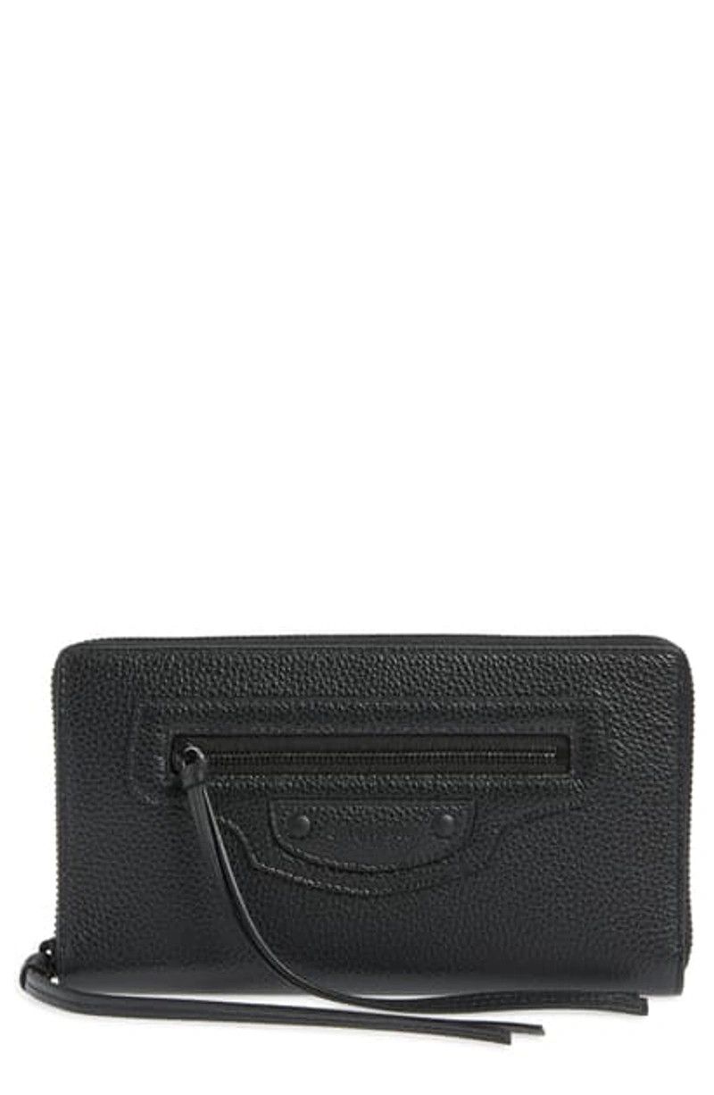 image of Balenciaga O1In1G1123 Classic Logo Wallet In Black, Women's