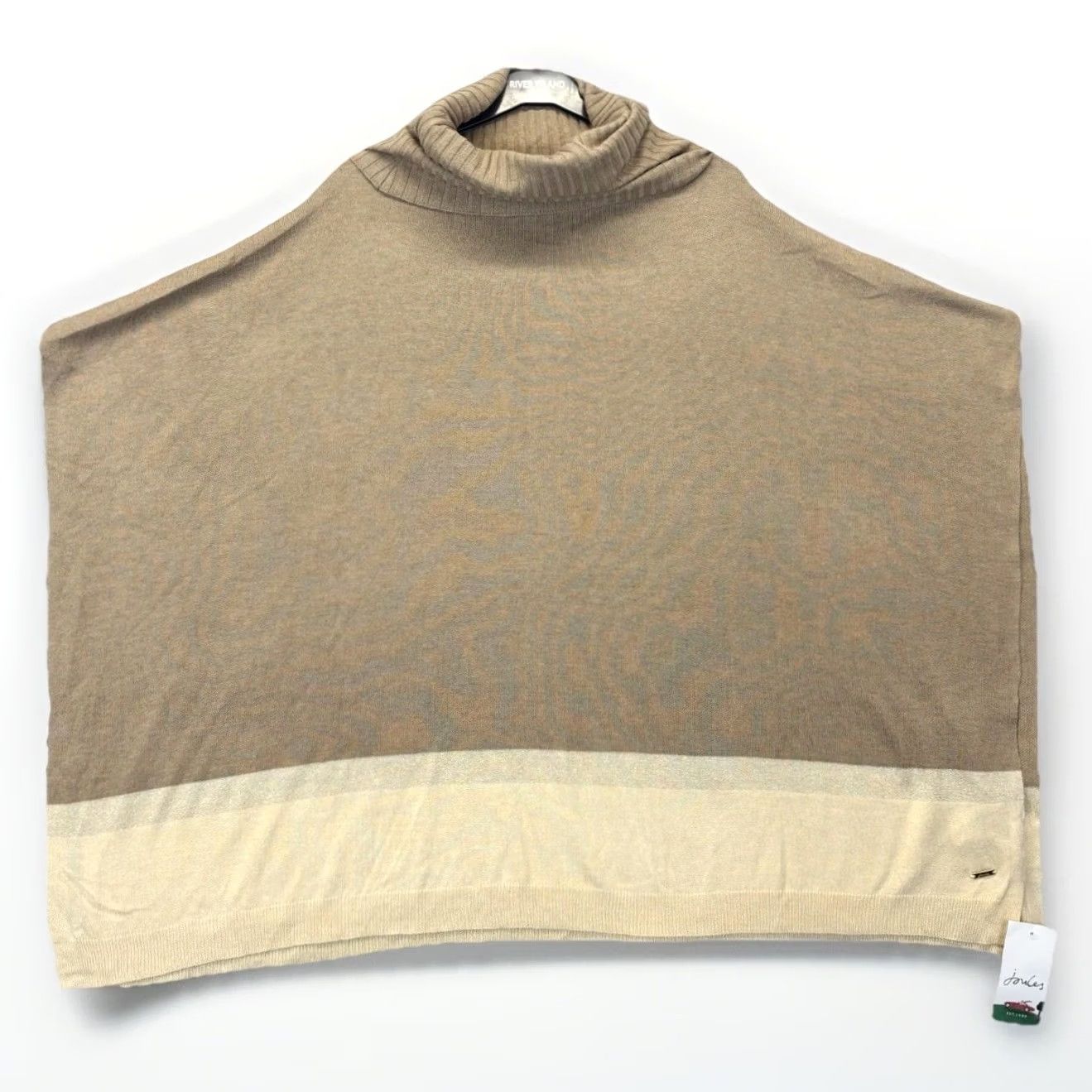 Vintage Joules Kari Knitted Poncho One Size In Sand Cowl Neck New With Defects New Size ONE SIZE - 2 Thumbnail