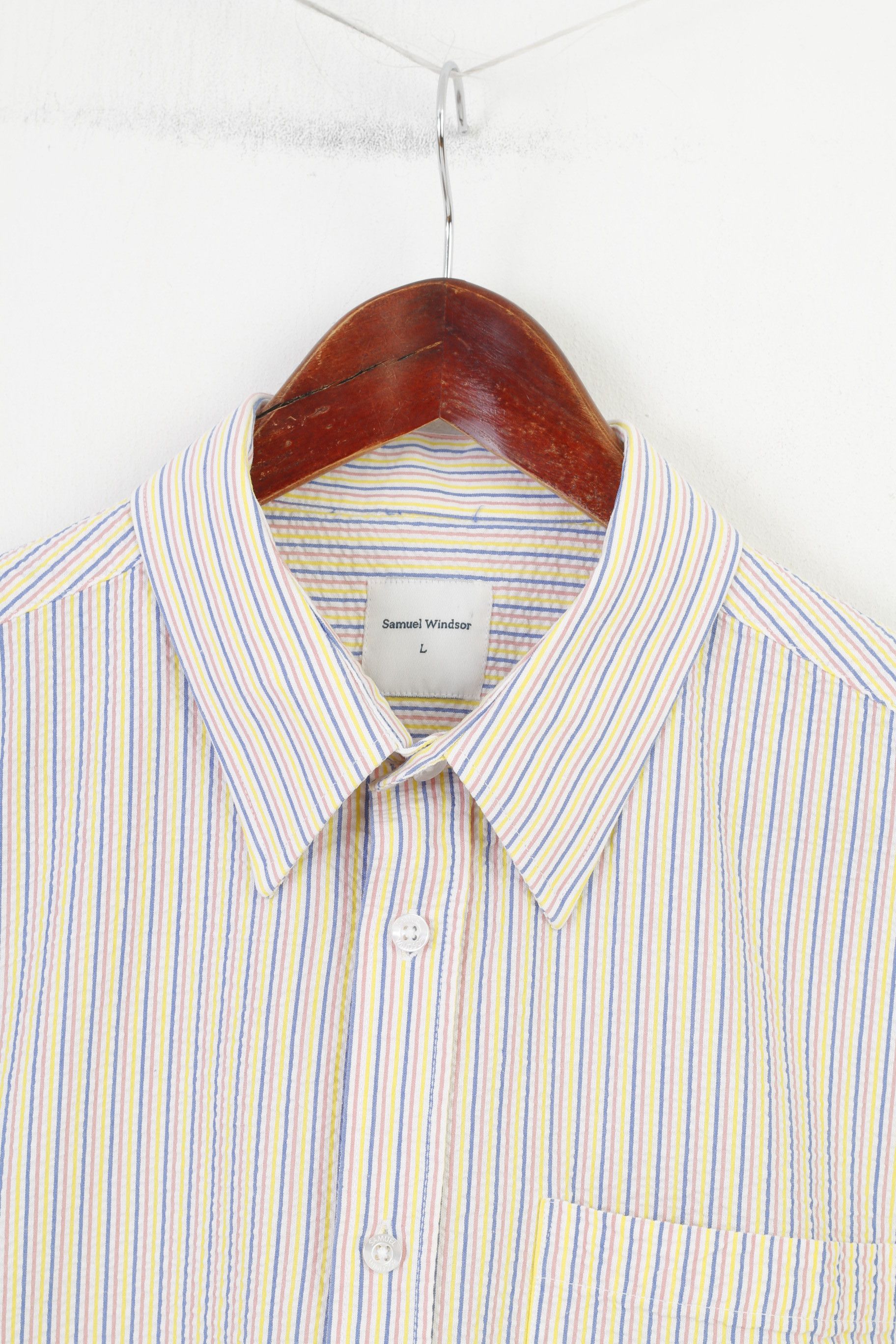 Vintage Samuel Windsor Men L Casual Shirt Striped Short Sleeve 4102 Size US L / EU 52-54 / 3 - 2 Thumbnail