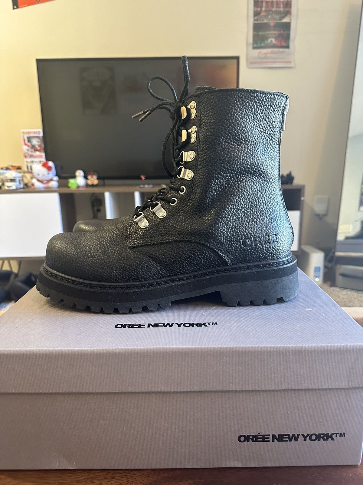 image of Oree New York Oree OG Infantry Lace Up Combat Boot in Black, Men's (Size 10)