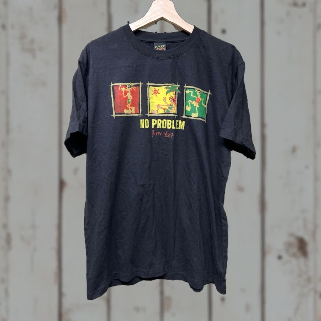 Vintage VINTAGE Irie Vibes T-Shirt Black 2000s No Problem Jamaica Adult M Short Sleeve Crew Neck Men "Beach" "Classic" Shirt Size US M / EU 48-50 / 2 - 1 Thumbnail