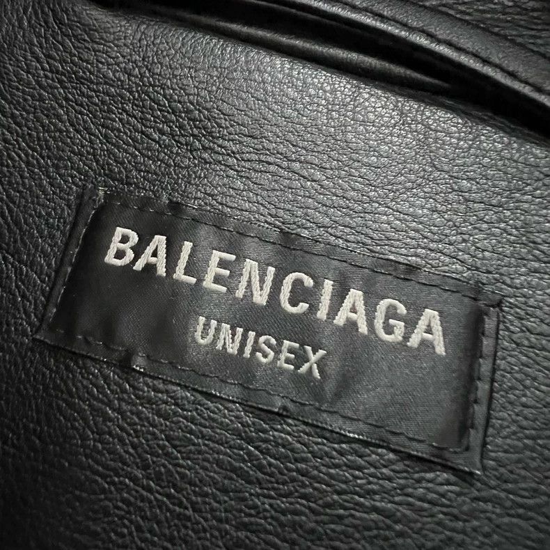 Balenciaga Balenciaga Black embroidered monogrammed leather jacket Size US S / EU 44-46 / 1 - 4 Thumbnail