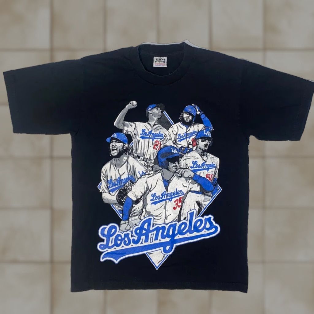 MLB VINTAGE Los Angeles 2020 World Series Champions T shirt Logo Printed On Black Cotton Crew Neck L Men Regular Short Sleeve Seasonal All Seasons Size US L / EU 52-54 / 3 - 1 Thumbnail