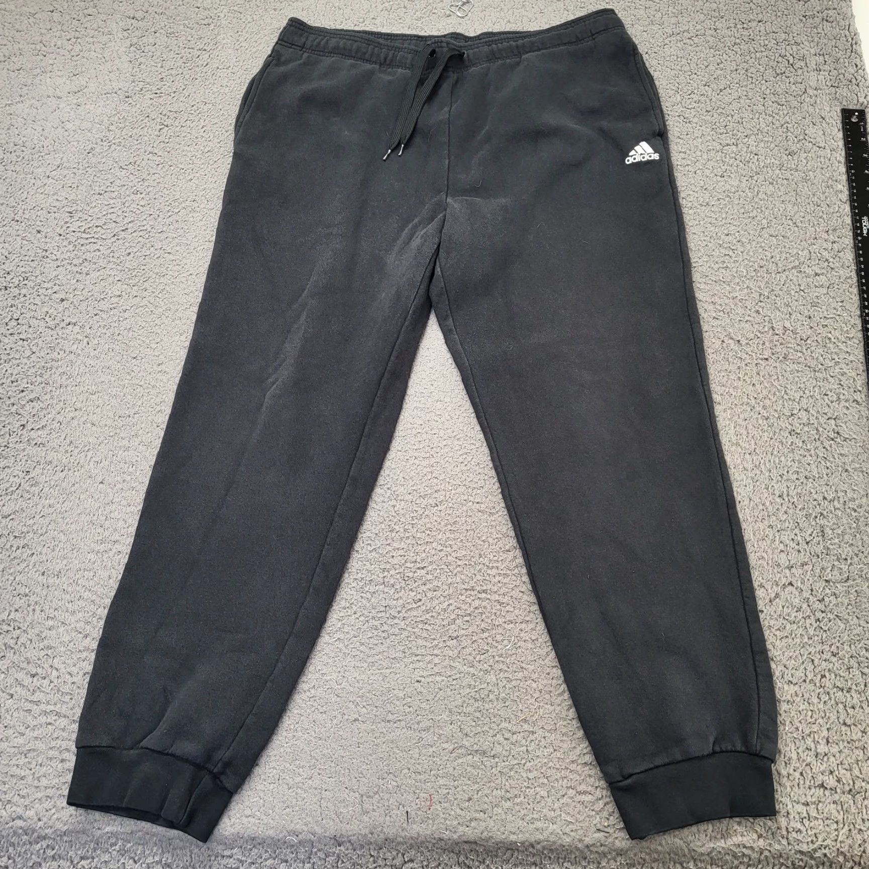 Adidas Adidas Golf Joggers Men's XLarge Black Fleece Pants Cotton Running Athletic - Regular Fit, Pockets, Elastic Waist, Tapered Leg, Drawstring Size US 36 / EU 52 - 2 Thumbnail