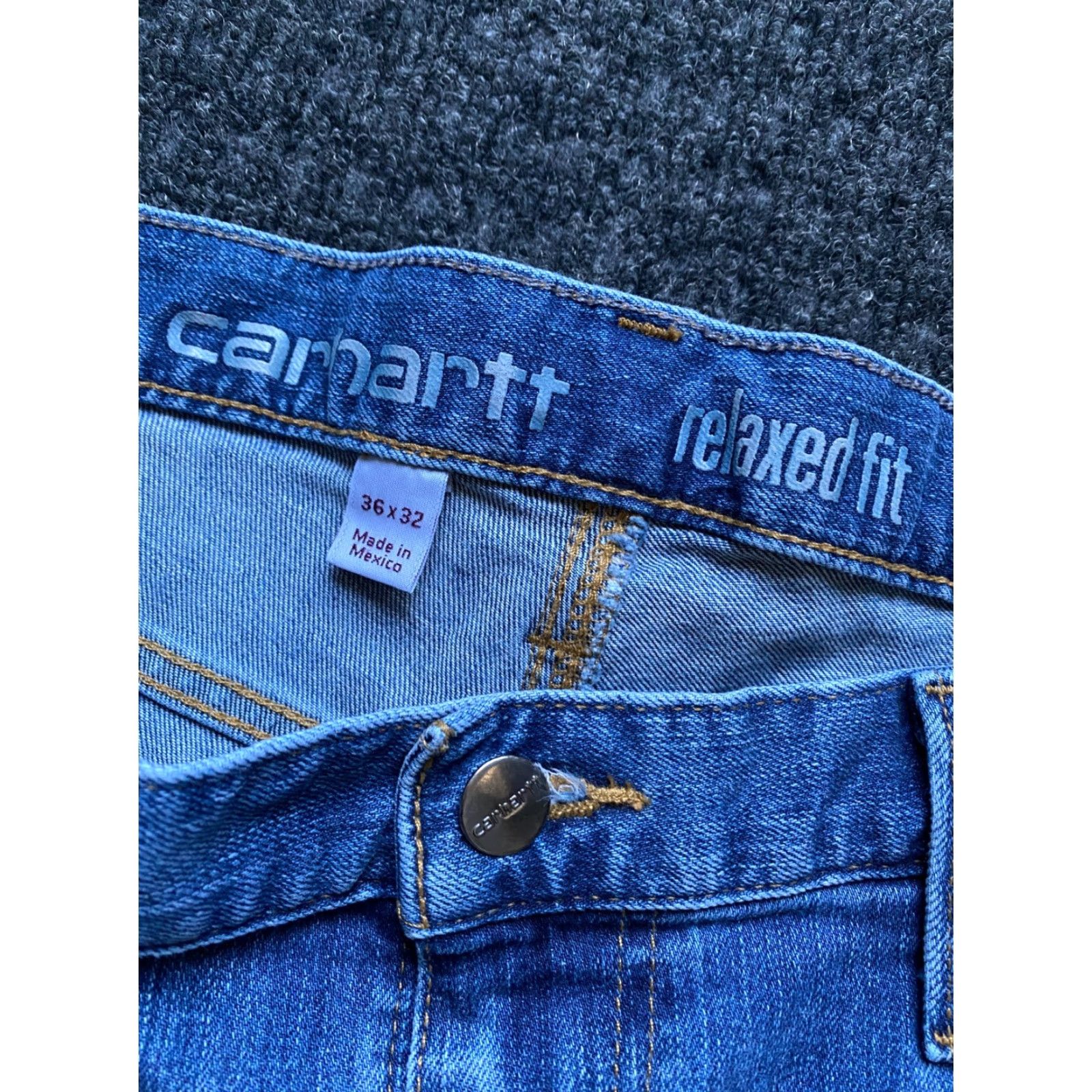 Carhartt Carhartt Jeans Mens Relaxed Fit Denim Size 36 x 32 Irregular Cut Off Hem Size US 36 / EU 52 - 4 Thumbnail