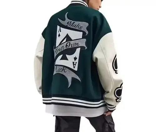 Other Make Your Own Luck Green Varsity Jacket Size US M / EU 48-50 / 2 - 4 Thumbnail