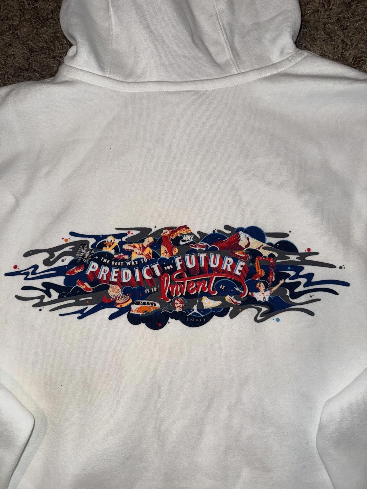 Nike Nike Mens The Best Way To Predict The Future Is To Invent Print White Sweatshirt Size US XXL / EU 58 / 5 - 5 Thumbnail