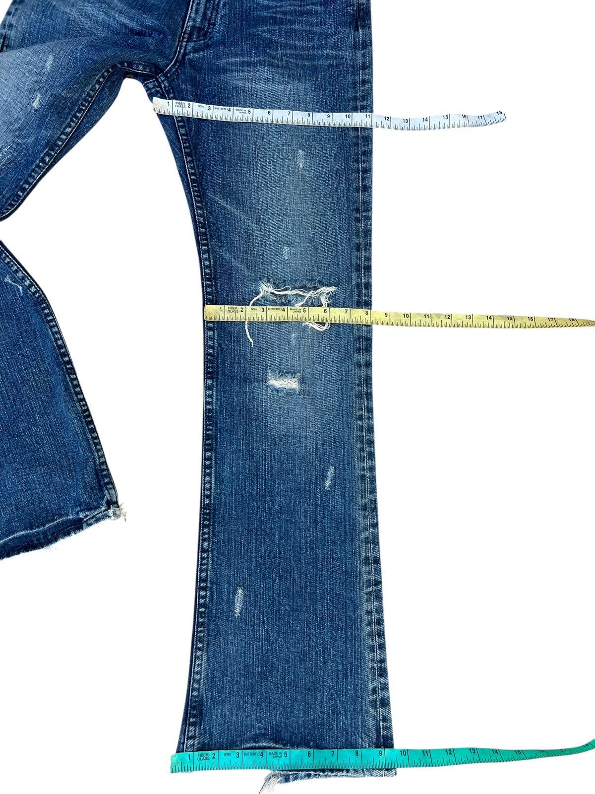 Vintage ABX. Japan Ripped Distressed Denim Studded Bootcut Jeans Size US 30 / EU 46 - 3 Thumbnail