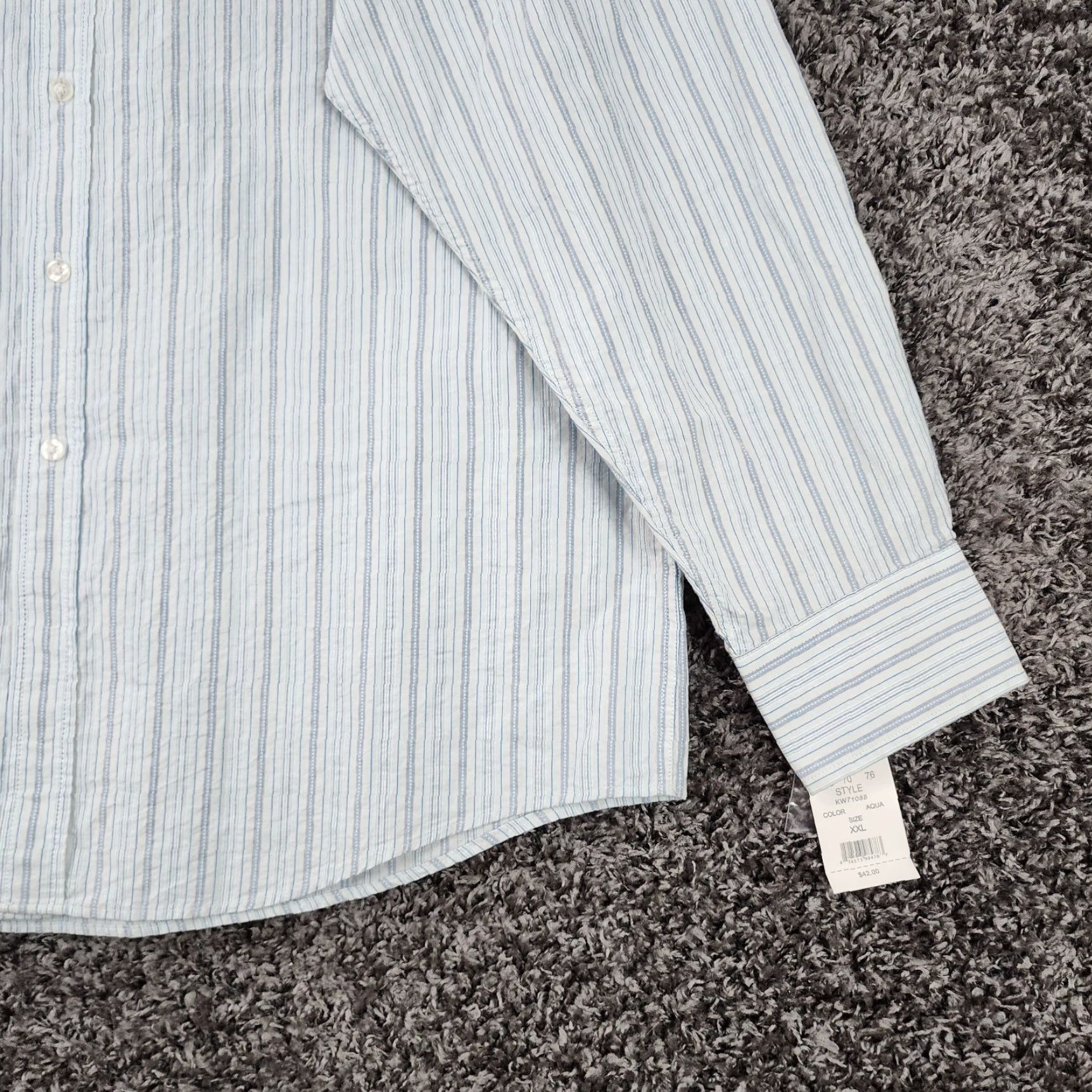 Vintage Linea Dome Shirt Men 2XL Blue Striped Long Sleeve Button-Up Shirt Mens Size US XXL / EU 58 / 5 - 2 Thumbnail