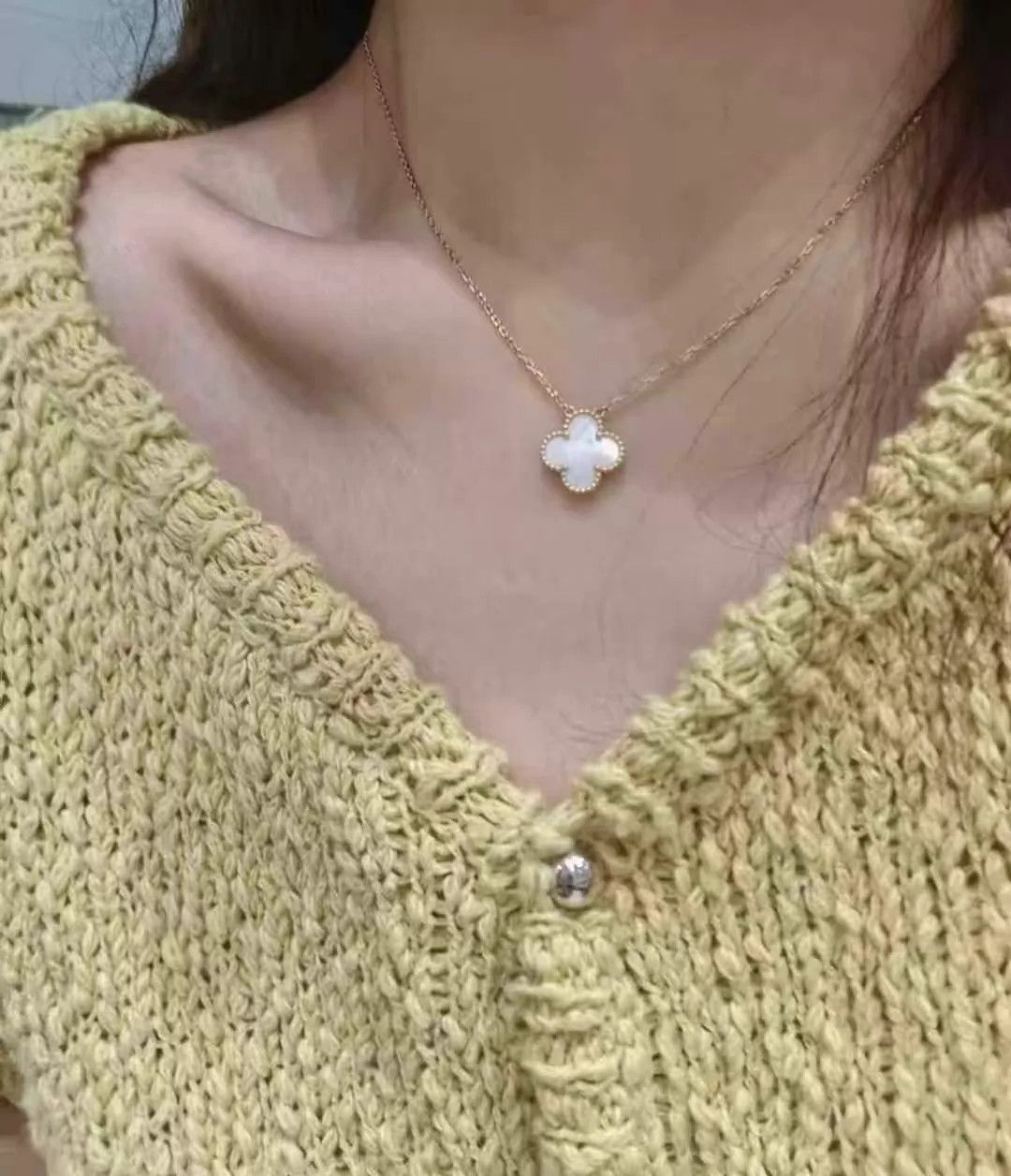 Van Cleef & Arpels VCA Medium White Flower Necklace 42cm Near Mint Size ONE SIZE - 7 Thumbnail