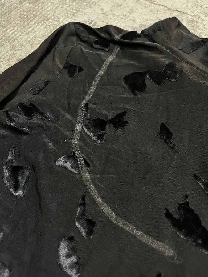 Saint Laurent Paris FW2023 Saint Laurent Velvet Butterfly Motifs Black Transparent Turtle Neck Longsleeve Top Size S / US 4 / IT 40 - 7 Thumbnail