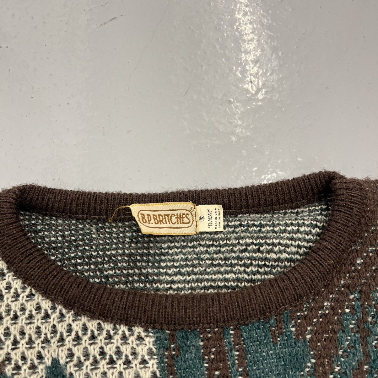 Other Vintage 80s B.P. Britches Brown/Green Pattern Sweater Size US M / EU 48-50 / 2 - 3 Thumbnail