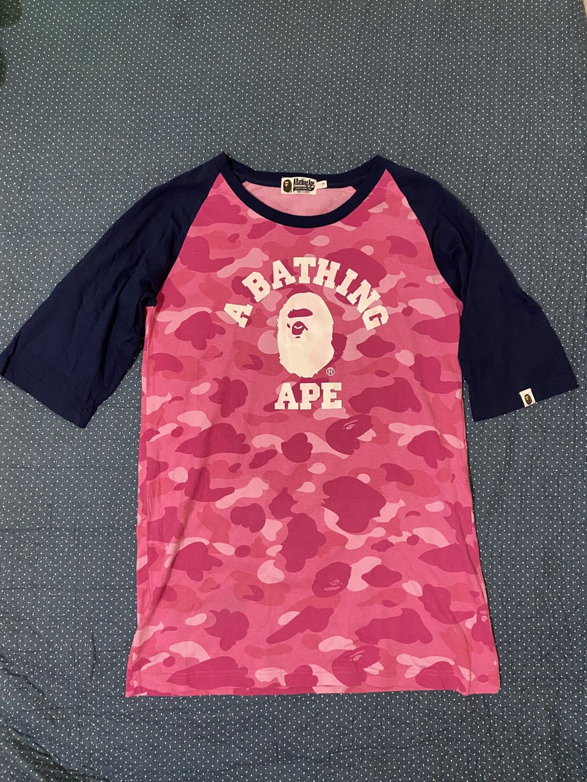Bape Bape College Tee Pink - Raglan Size S / US 4 / IT 40 - 2 Thumbnail