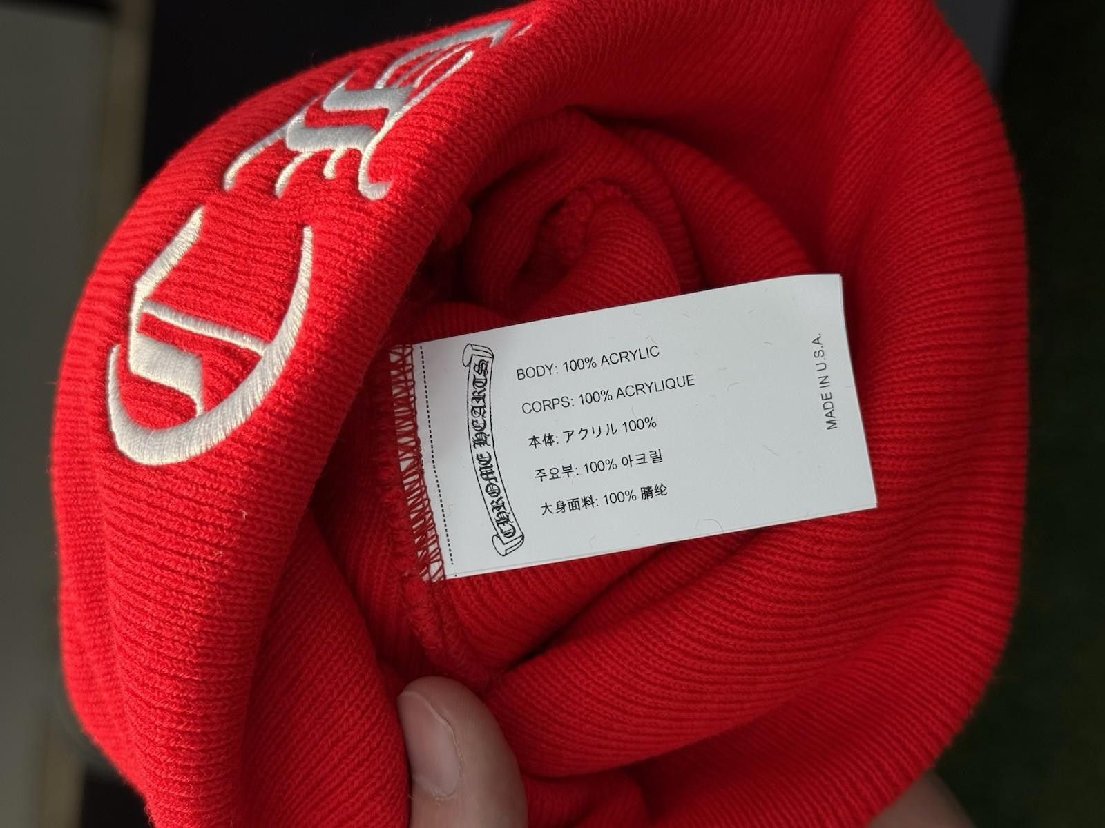 Chrome Hearts Chrome Hearts Red White Beanie RARE 100% Authentic Brand NEW Size ONE SIZE - 7 Thumbnail