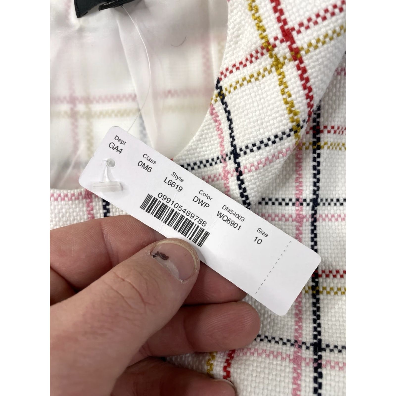 J.Crew NWT J.CREW A-Line Dress Sleeveless Crew Neck Zip Knee Length Multicolor Windowpane Cotton Tweed Fringe Lined Size 10 Womens Size L / US 10 / IT 46 - 4 Thumbnail