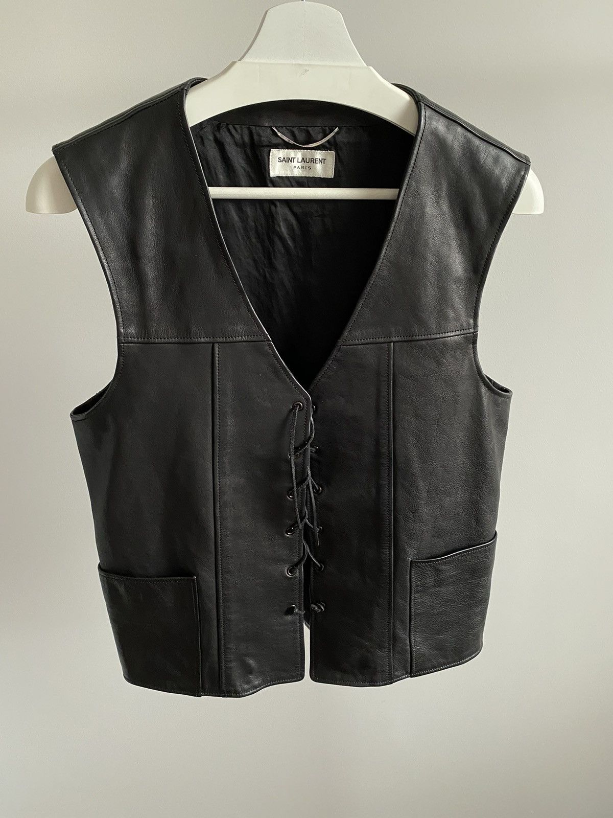 Saint Laurent Psych Rock SS15 leather vest