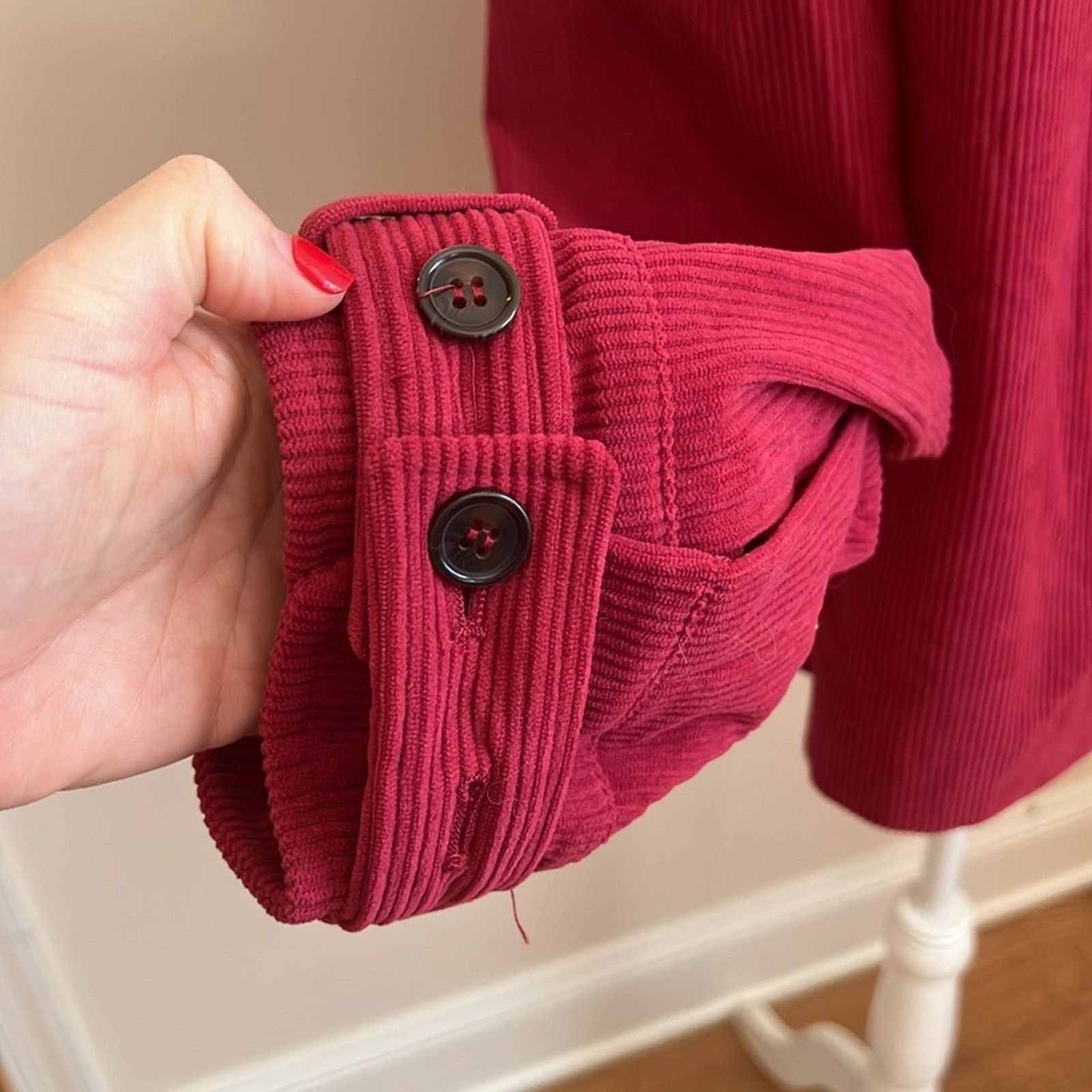 Anthropologie Avec Les Filles Raspberry Corduroy Cropped Jacket Size XL / US 12-14 / IT 48-50 - 6 Thumbnail