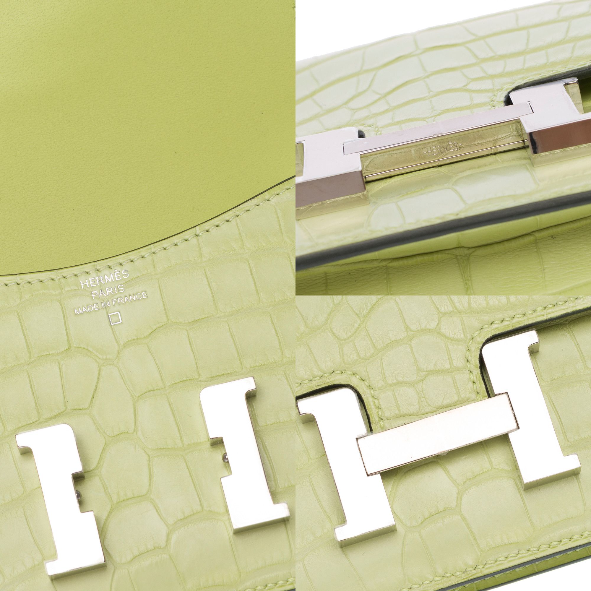 Hermes HERMES Constance Slim Belt Bag in Yellow Crocodile Leather Size ONE SIZE - 8 Thumbnail
