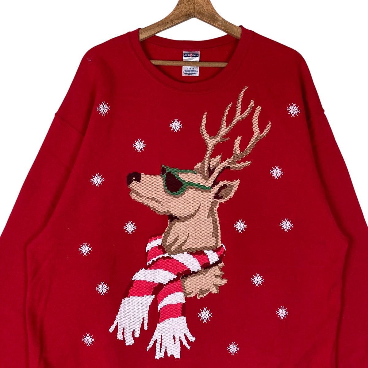 Jerzees Vintage Jerzees Christmas Deer Pullover Jumper Sweatshirt Size US XL / EU 56 / 4 - 2 Thumbnail