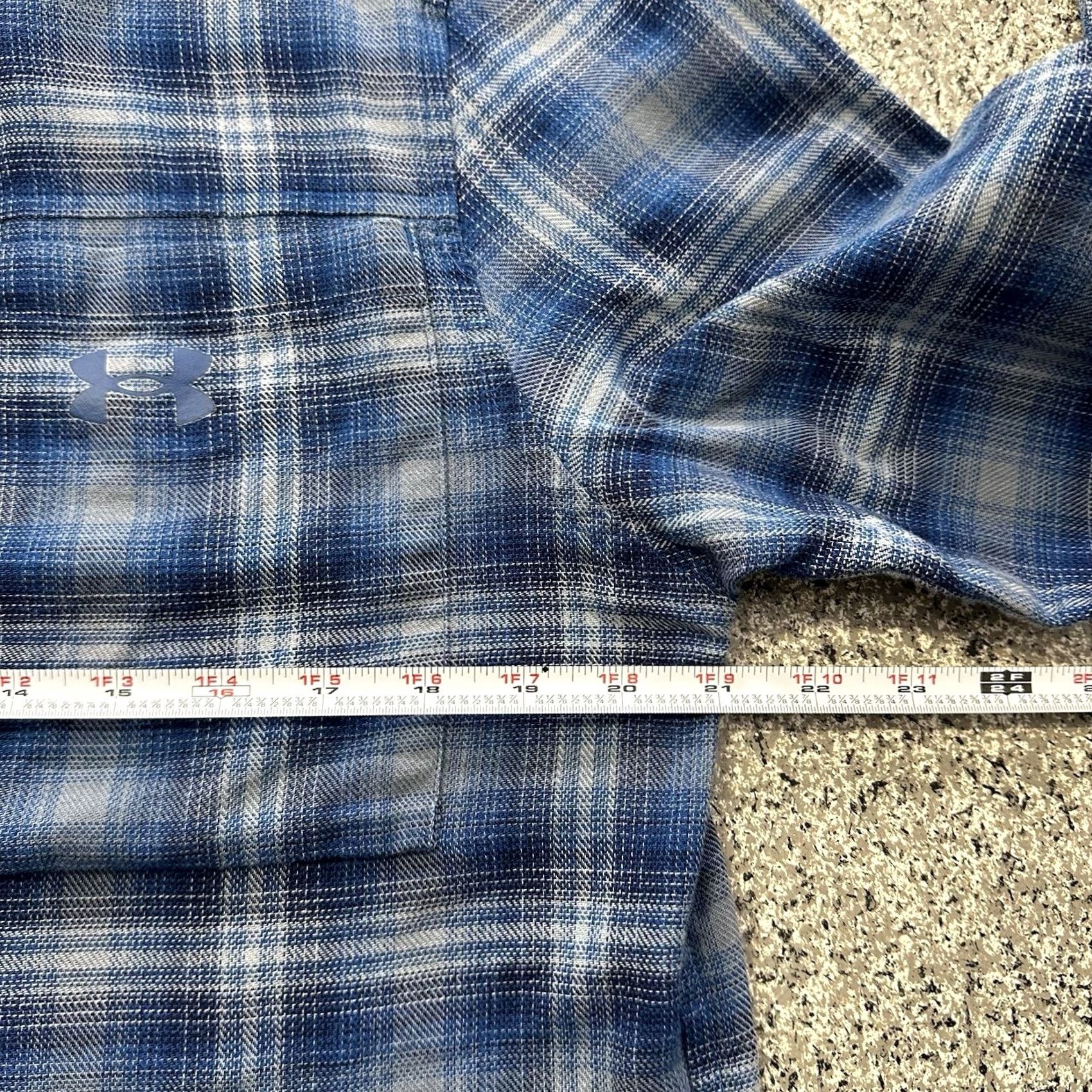 Under Armour Under Armour Tradesman Flex Flannel Long Sleeve Snap Button Shirt Mens M Blue Size US M / EU 48-50 / 2 - 3 Thumbnail