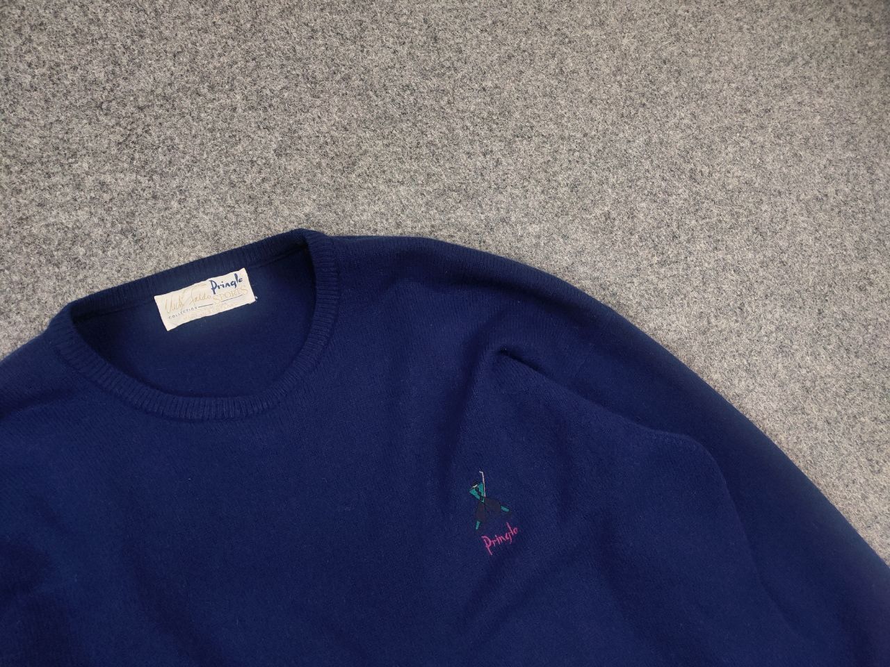 Pringle Of Scotland Vintage 80-90's Pringle Scotland Pure Wool Blue Knit Sweater Size US XL / EU 56 / 4 - 4 Thumbnail