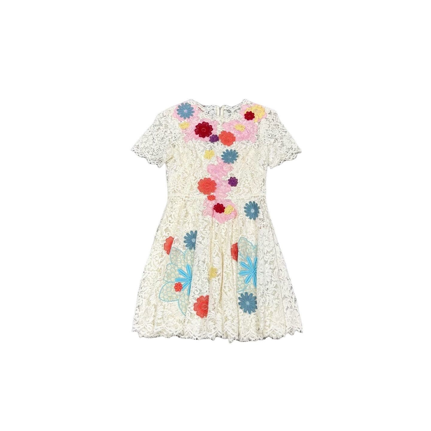 Dolce & Gabbana Dolce & Gabbana Floral Embroidered Lace Dress 44 Size M / US 6-8 / IT 42-44 - 1 Thumbnail