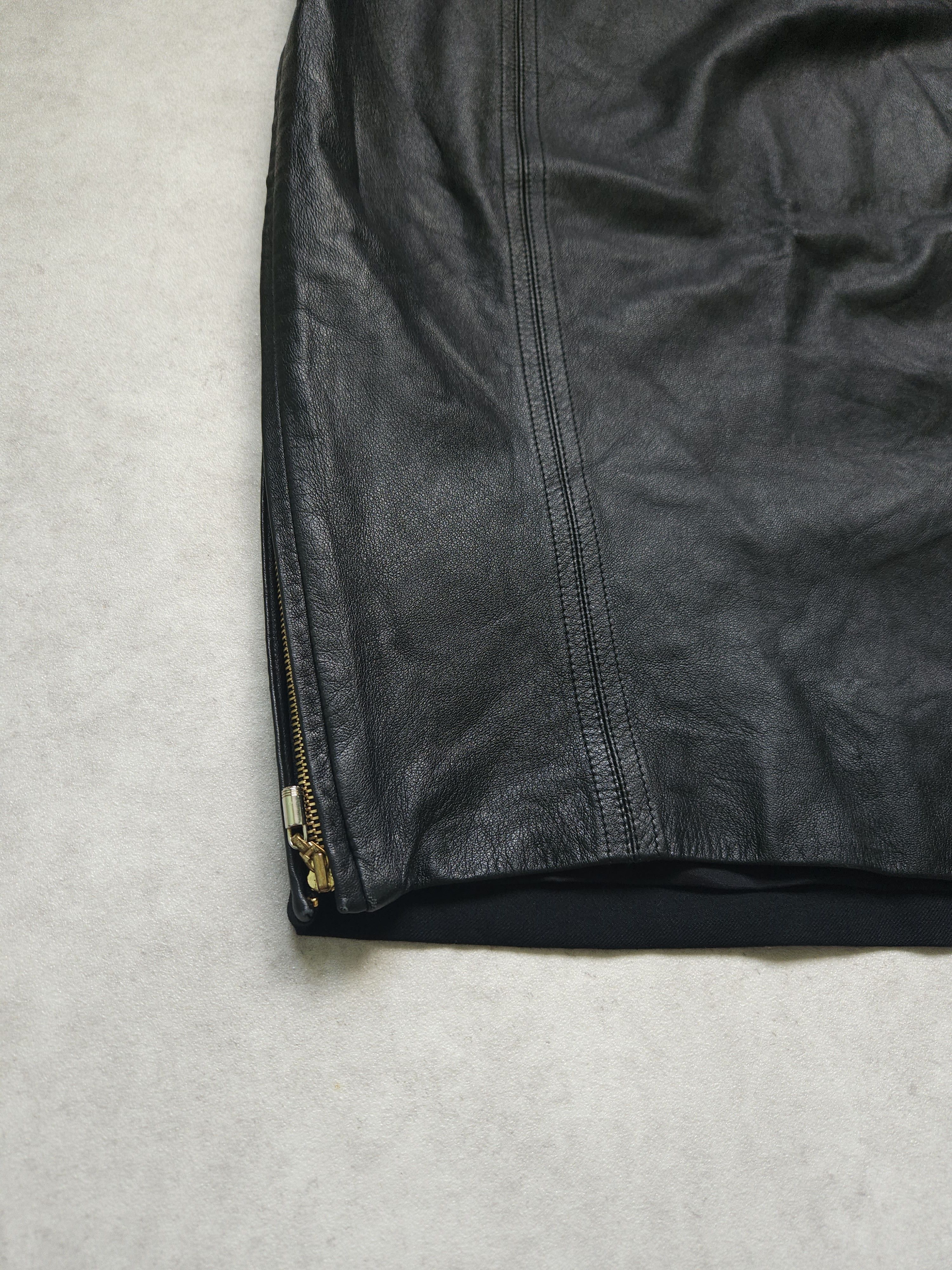 Versace Gianni Versace Couture leather and wool zip off pencil skirt Size 27" / US 4 / IT 40 - 9 Thumbnail