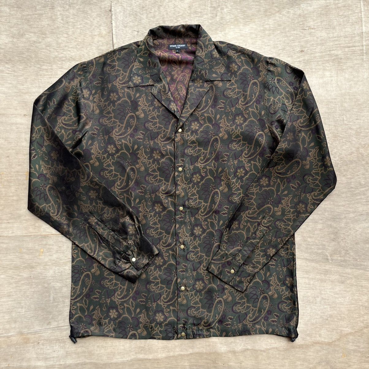 Comme des Garcons OPENING CEREMONY LINEN OPEN COLLAR PAISLEY & FLOWER LS Size US L / EU 52-54 / 3 - 1 Thumbnail