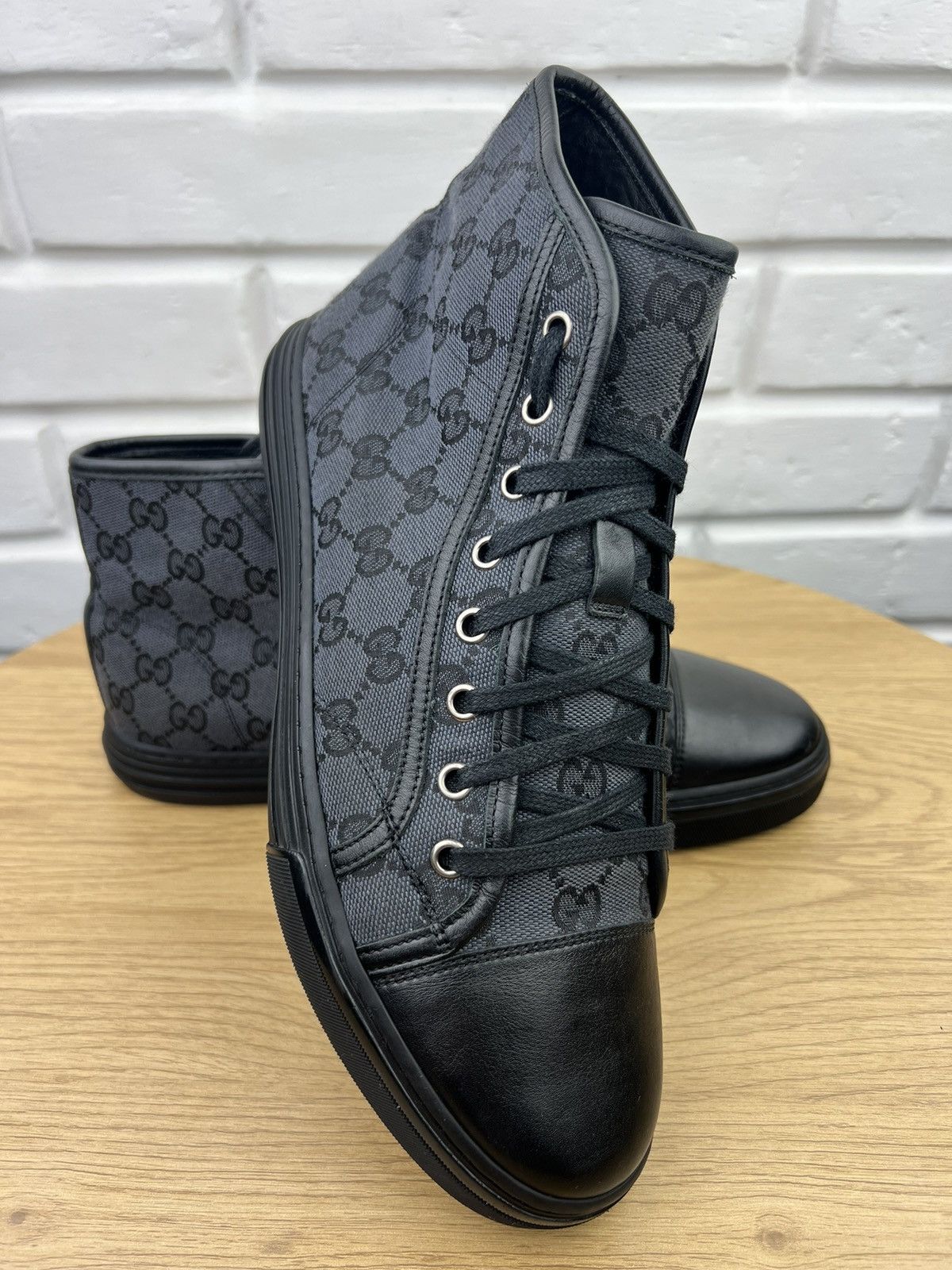 Gucci GUCCI Sneakers Hi Top Leather Shoes BROOKLYN GG Monogram Size US 7.5 / EU 40-41 - 5 Thumbnail