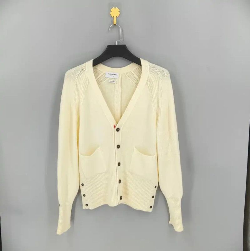 Thom Browne Thom Browne Beige Women's Cardigan Sweater 0089 Size M / US 6-8 / IT 42-44 - 1 Thumbnail