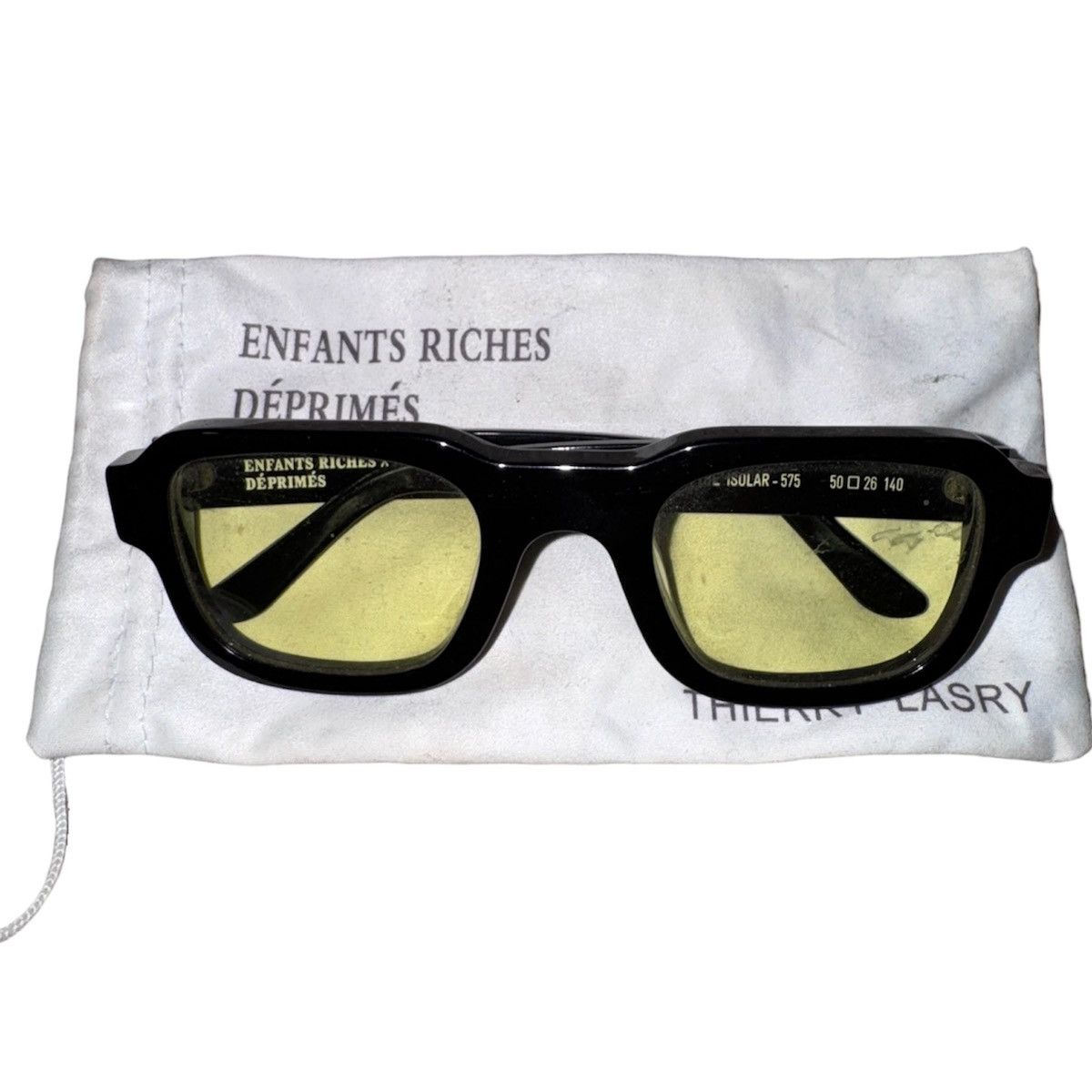 Enfants Riches Deprimes Black Glasses with Yellow Lenses