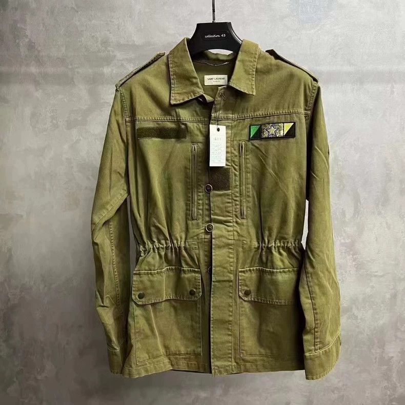 Yves Saint Laurent saint laurent Army green shark glitter scale print logo lap Size US S / EU 44-46 / 1 - 1 Thumbnail