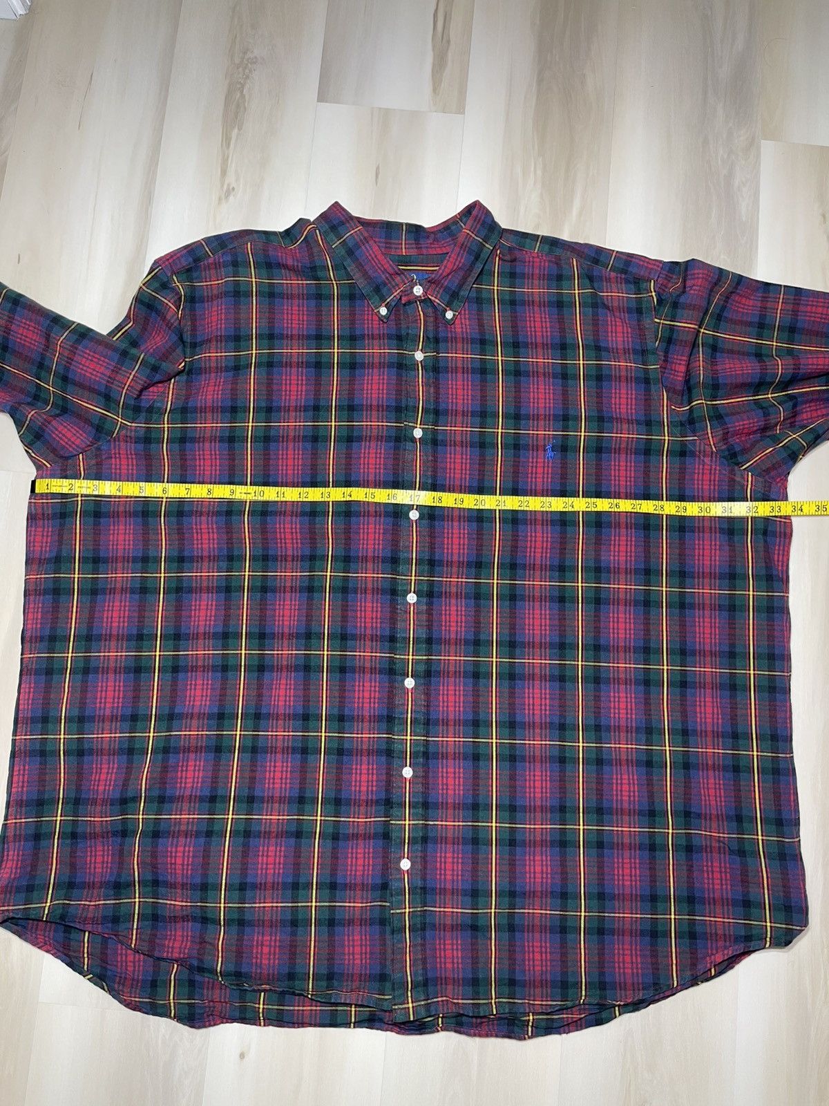 Polo Ralph Lauren Polo Ralph Lauren Shirt Mens 4XB Green Blue Red Plaid Oxford Size US XXL / EU 58 / 5 - 6 Thumbnail