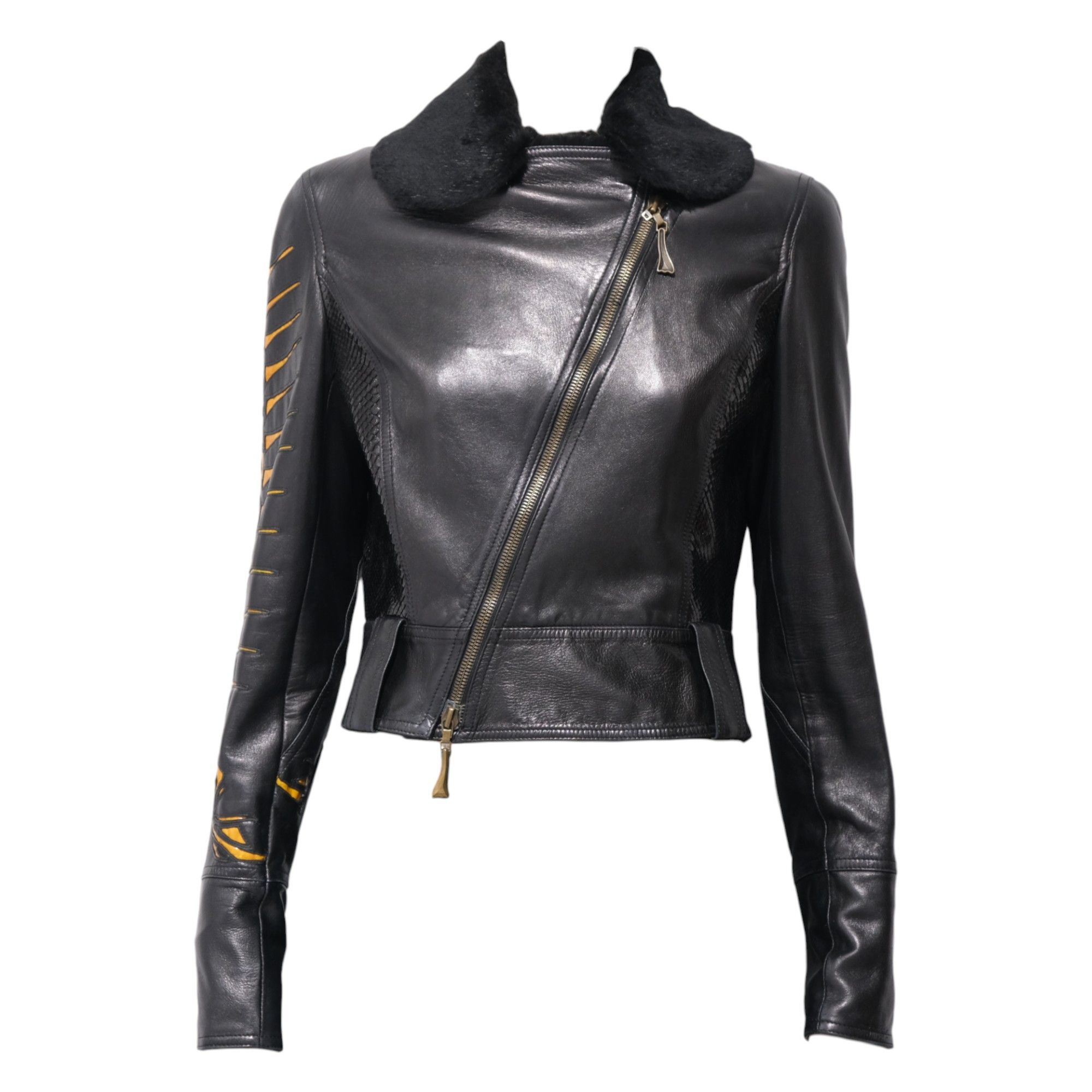 Roberto Cavalli FW2000 ICONIC Skeleton Double Rider Jacket Size M / US 6-8 / IT 42-44 - 2 Thumbnail