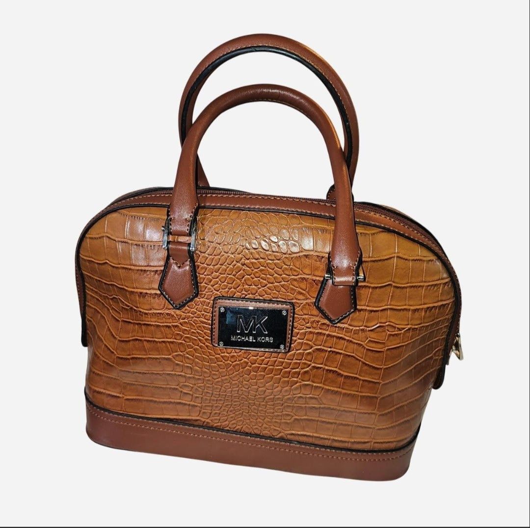 Michael Kors Michael Kors Brown croc-embossed leather handbag Size ONE SIZE - 1 Thumbnail