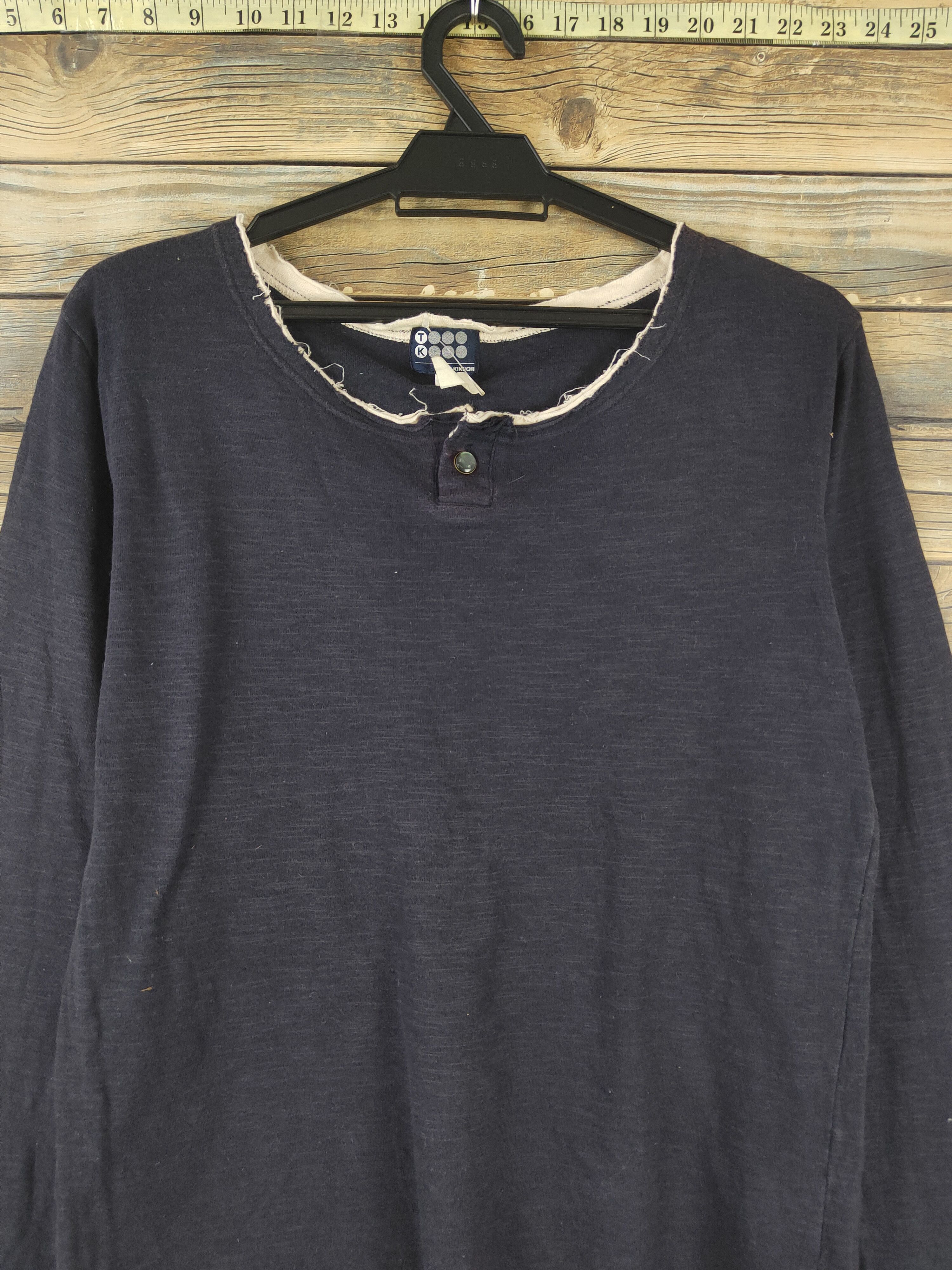 Takeo Kikuchi × Vintage DL Takeo Kikuchi Navy Long Sleeve T-shirt #608 Size US M / EU 48-50 / 2 - 2 Thumbnail