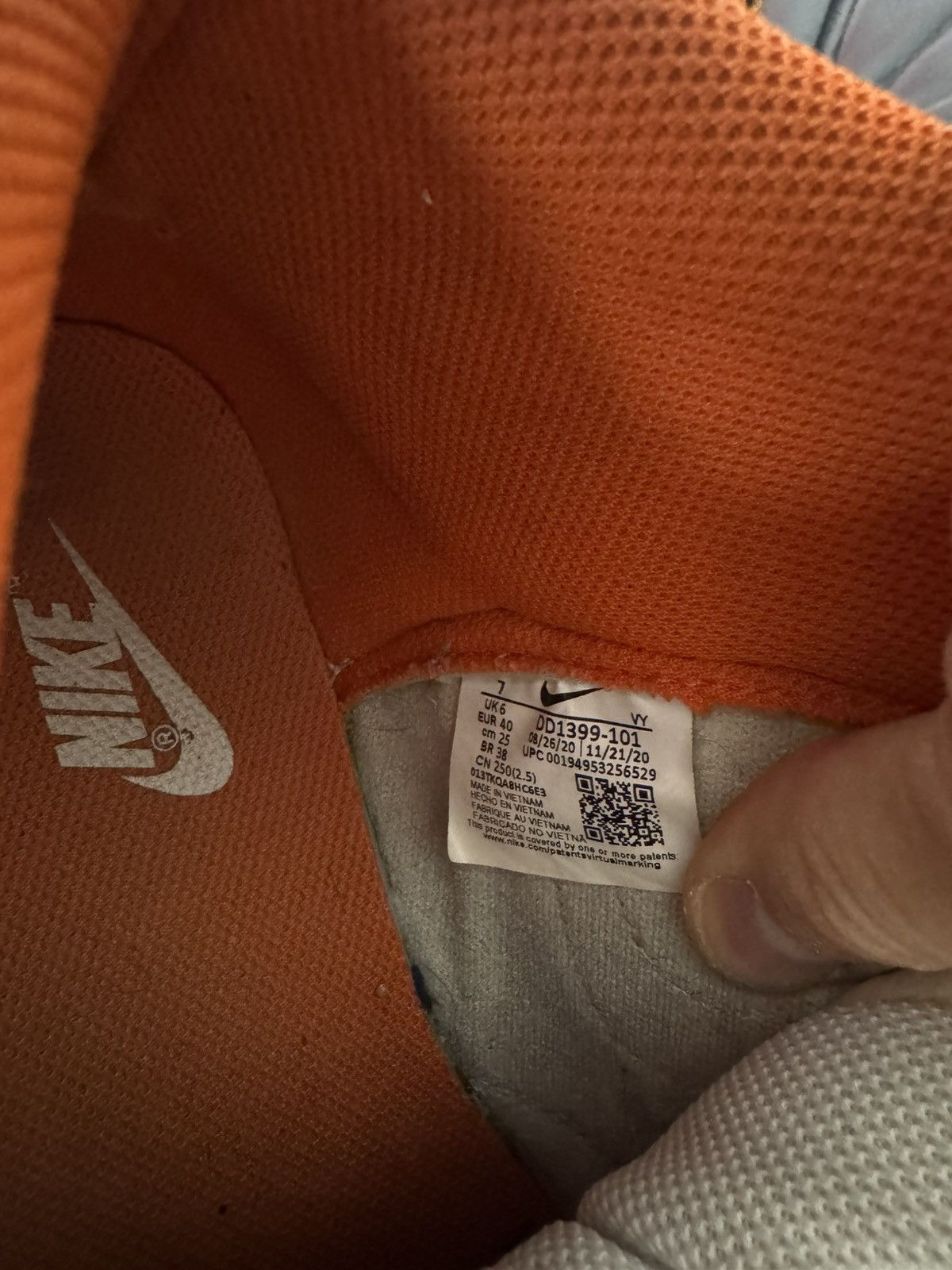 Nike Nike Dunk Syracuse High Top White Orange Sneakers Hype Size US 7 / EU 40 - 8 Thumbnail