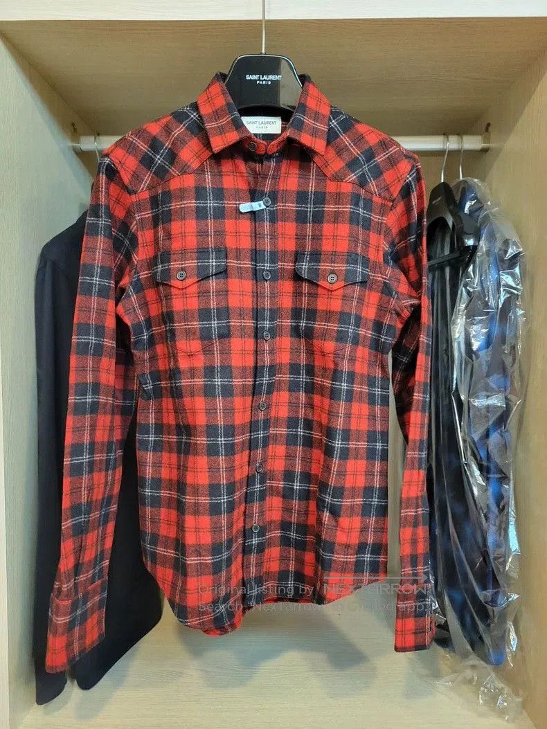 Other Saint Laurent Red Plaid Wool Shirt. Size US M / EU 48-50 / 2 - 1 Thumbnail